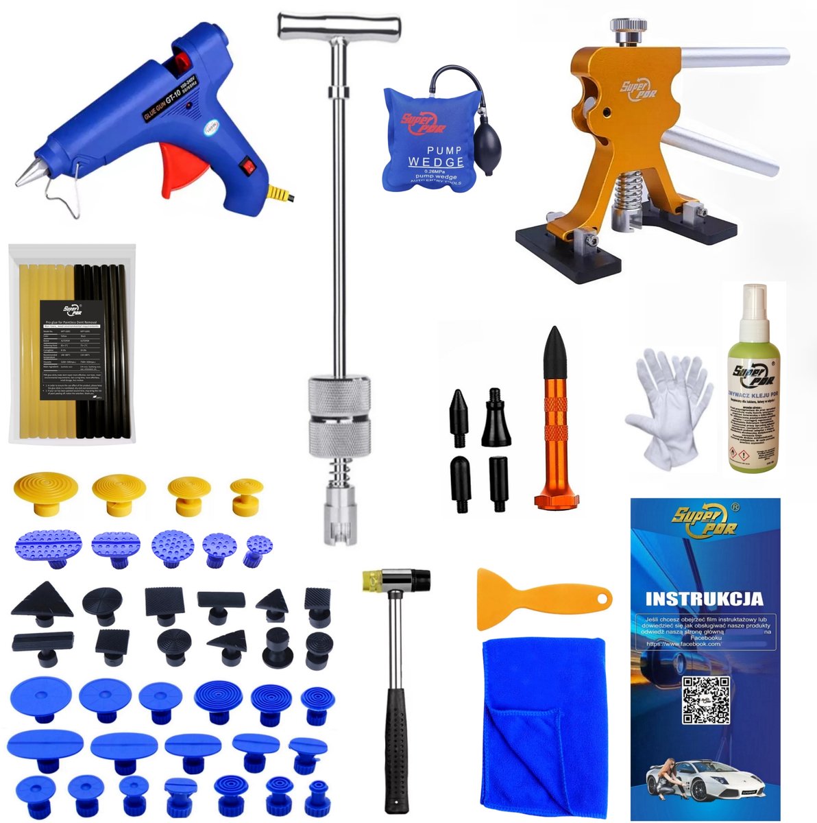 Professionele Set voor Deukreparatie zonder Lakken (PDR)