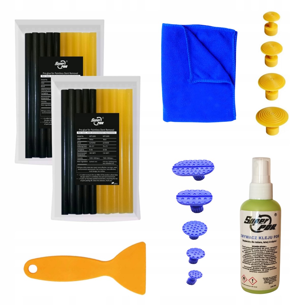 PDR Set: Lijm, Tabs, Cleaner & Accessoires voor Deukreparatie