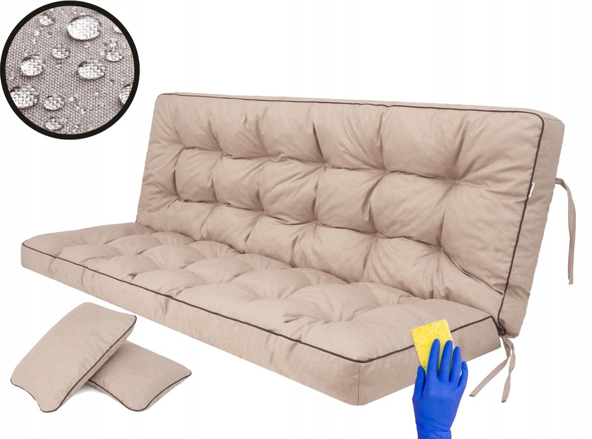 Merkloze Tuinkussen 180x105cm voor Schommelbank, Waterafstotend