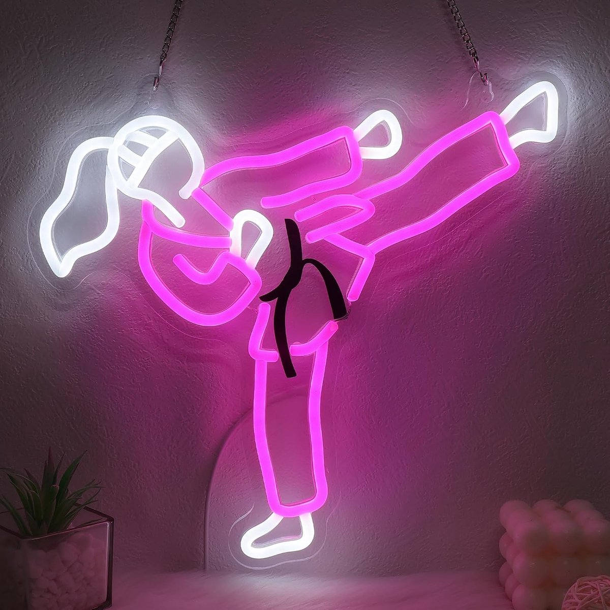 OkiyiD Taekwondo Taekwondo neonlicht voor meisjes, nachtlampje voor meisjes, cadeau, wanddecoratie voor slaapkamer - ShopVlot