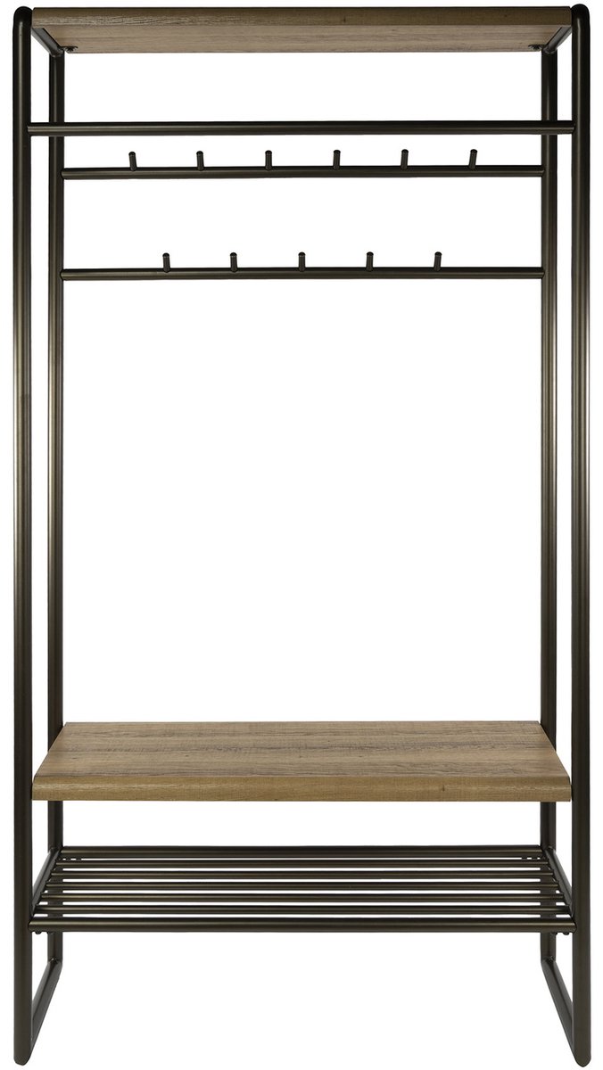 Giga Living Garderobemeubel Luno - Bruin Metaal - 100x35x185cm
