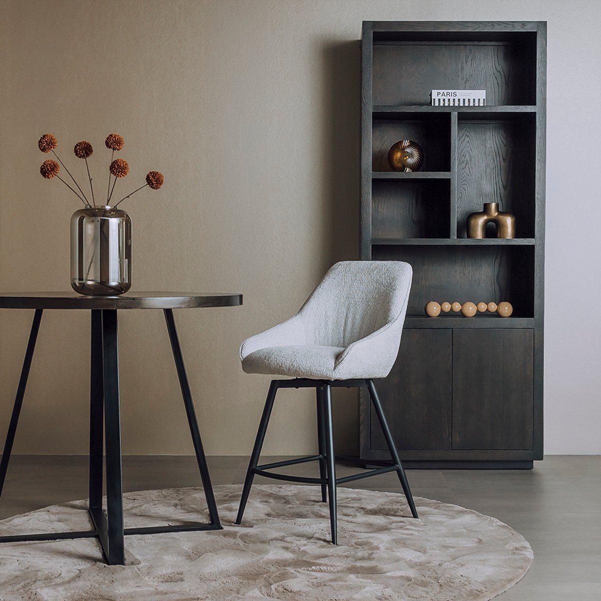 Tower Living Barstoel Trino Trenza 4 Wit Draaibaar - Set van 2