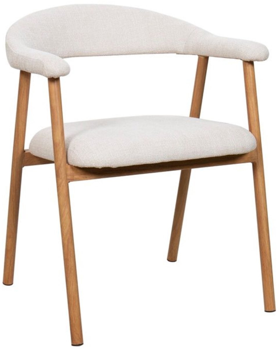 Giga Meubel Eetkamerstoel Mila - Beige/Naturel - Zithoogte 48cm - Set van 2