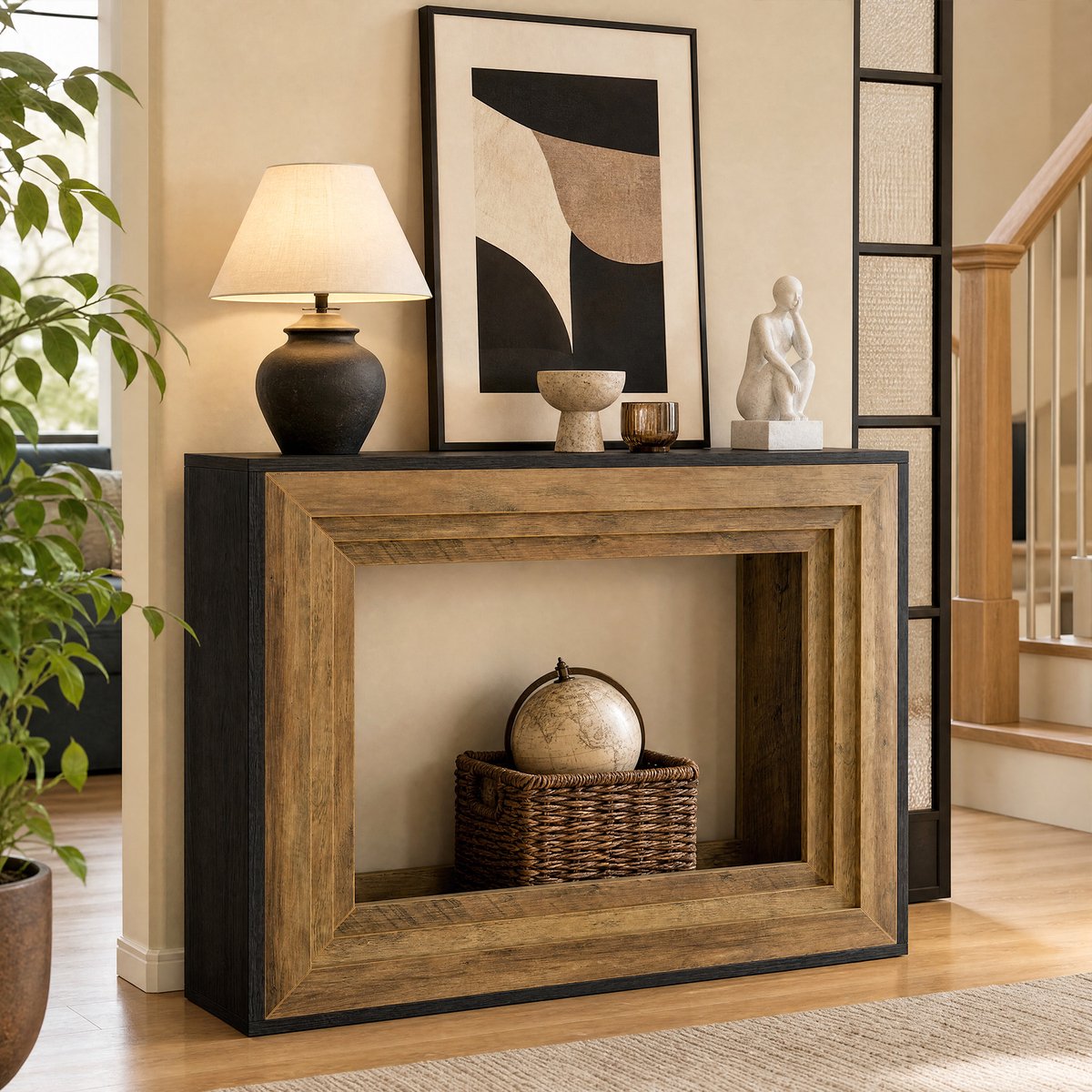 Tribesigns Consoletafel - Sidetable - 105 x 30 x 80 cm - Zwart - Console Tafel voor Hal, Woonkamer, Entree