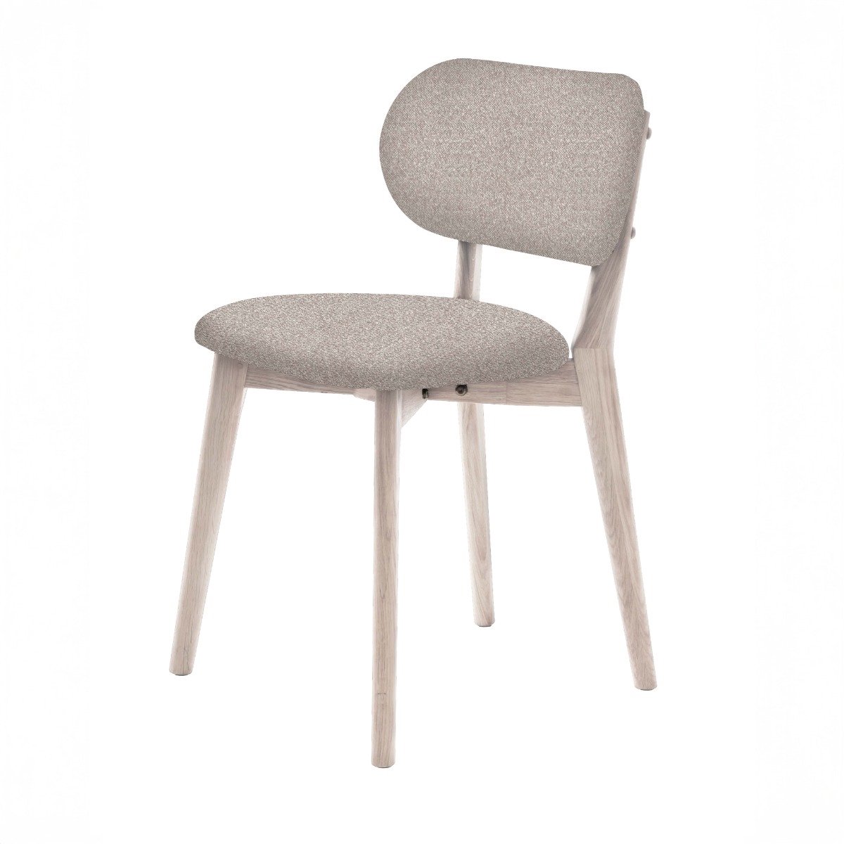 Giga Living Eetkamerstoel Stilo - Beige/Eiken - 49x54x80cm - Set van 2