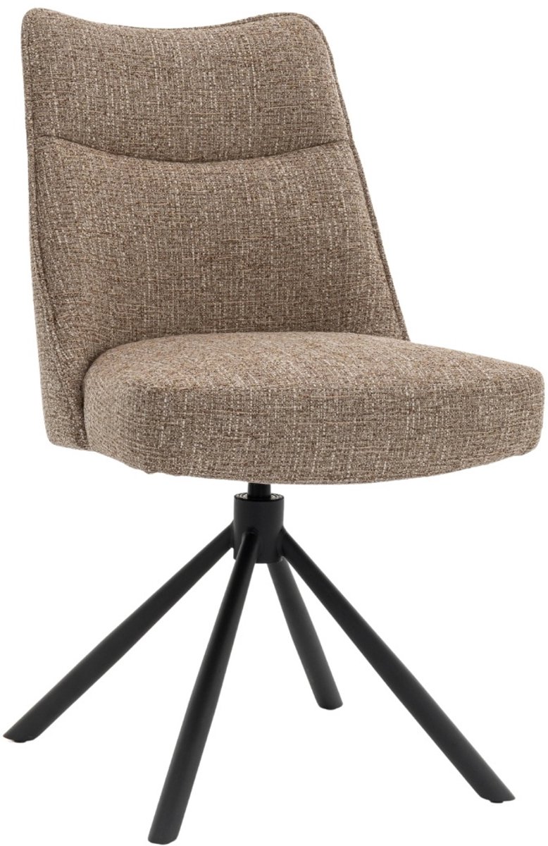 DÉJA Living Eetkamerstoel Meau - Taupe/Zwart - Draaibaar - Set van 2