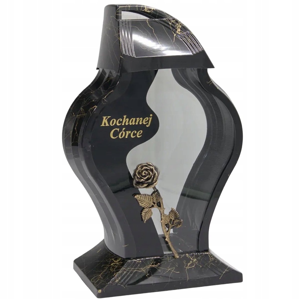 Grafische Grafkaars "Geliefde Dochter" Zwart Goud 36cm
