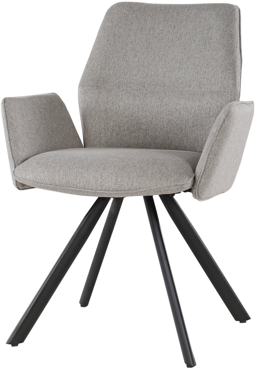 Eetkamerstoel Stof Taupe - 58x58x86cm - Draaibaar - Zitdiepte 44cm - Set van 2