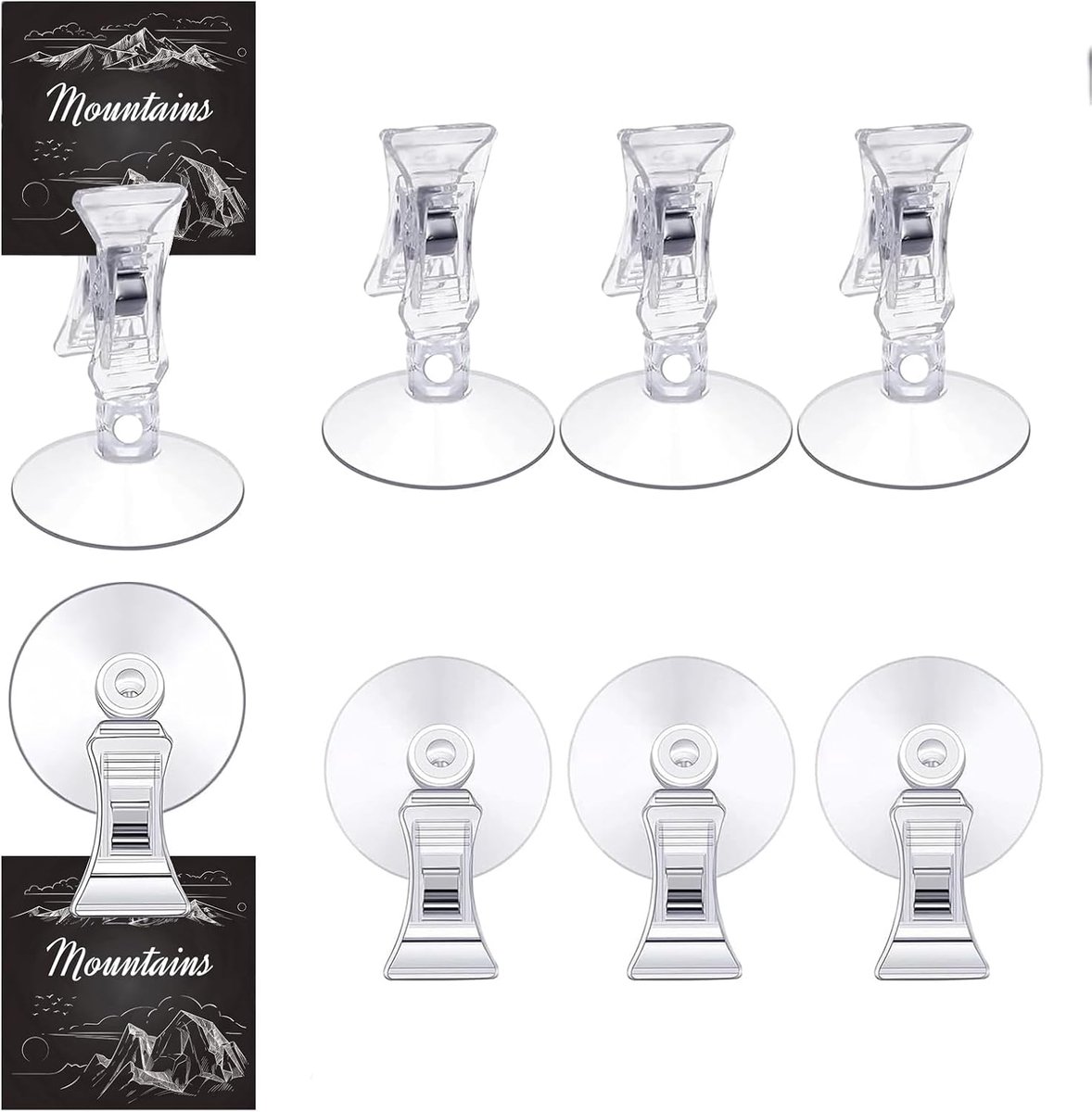 Suction Cups met Clips - 8 Stuks - Duidelijk - Ideaal voor Raam en Thuisgebruik - ShopVlot