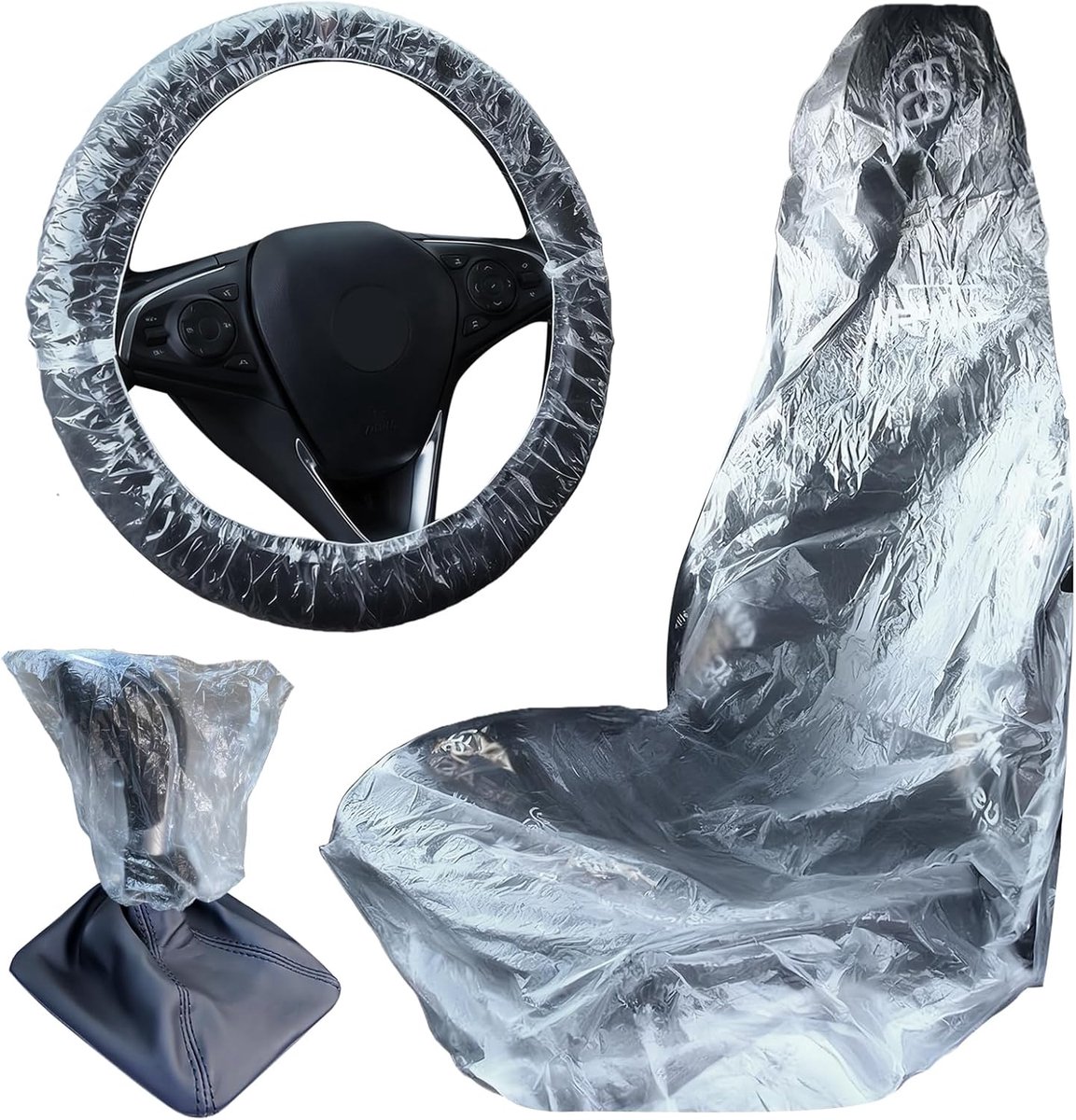 Zitcovers set van 10 - Wegwerp plastic - Waterdicht en stofdicht - Bespaar tijd met eenvoudig weggooien - ShopVlot