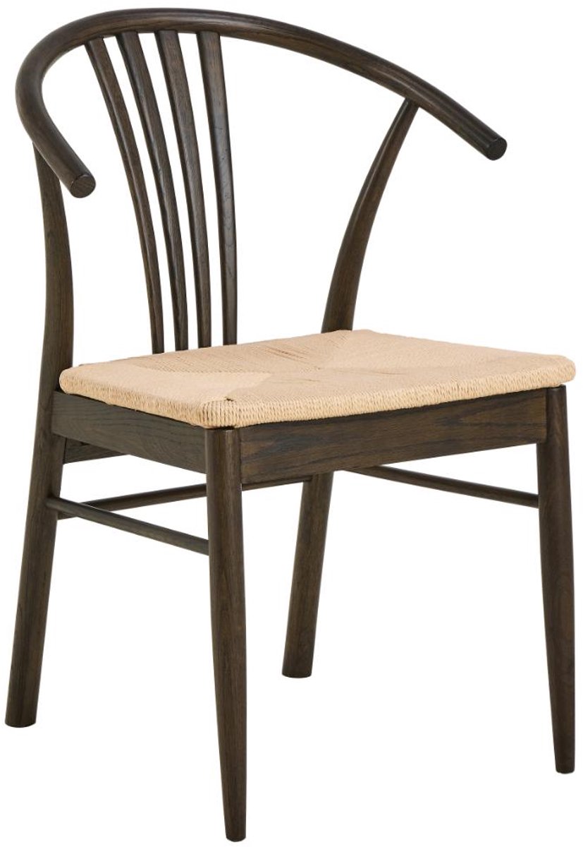Giga Living Eetkamerstoel Irenka - Zwart Hout - Zithoogte 46,5cm - Set van 2