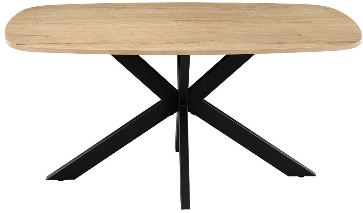 DÉJA Living Ovale Eettafel Jaimy - 160cm - Eikenhout Naturel - Spinpoot - 4-6 Personen