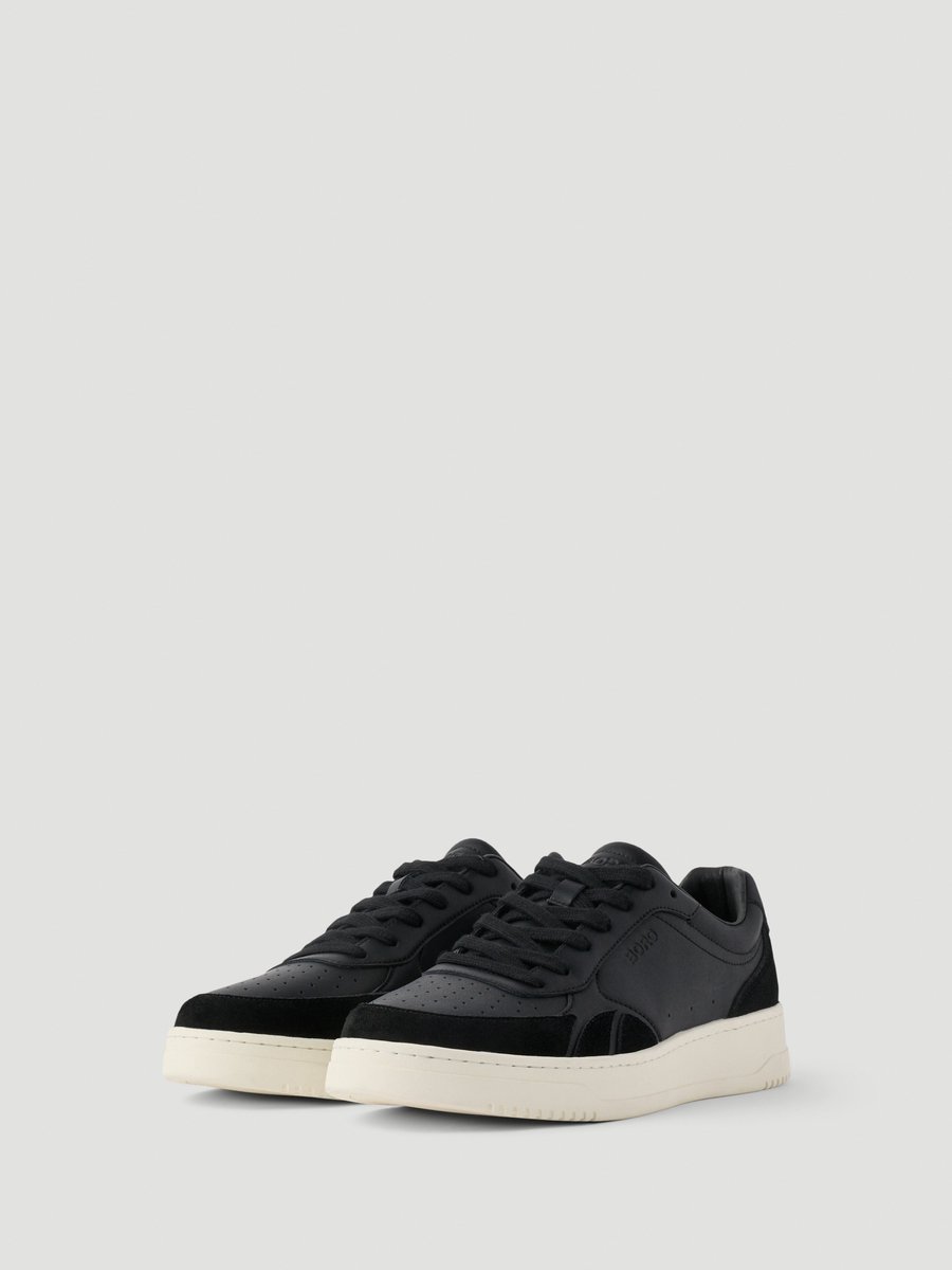 Björn Borg Victory Leren Sneaker Heren Lage Schoen Mannen - Zwart - Maat 41