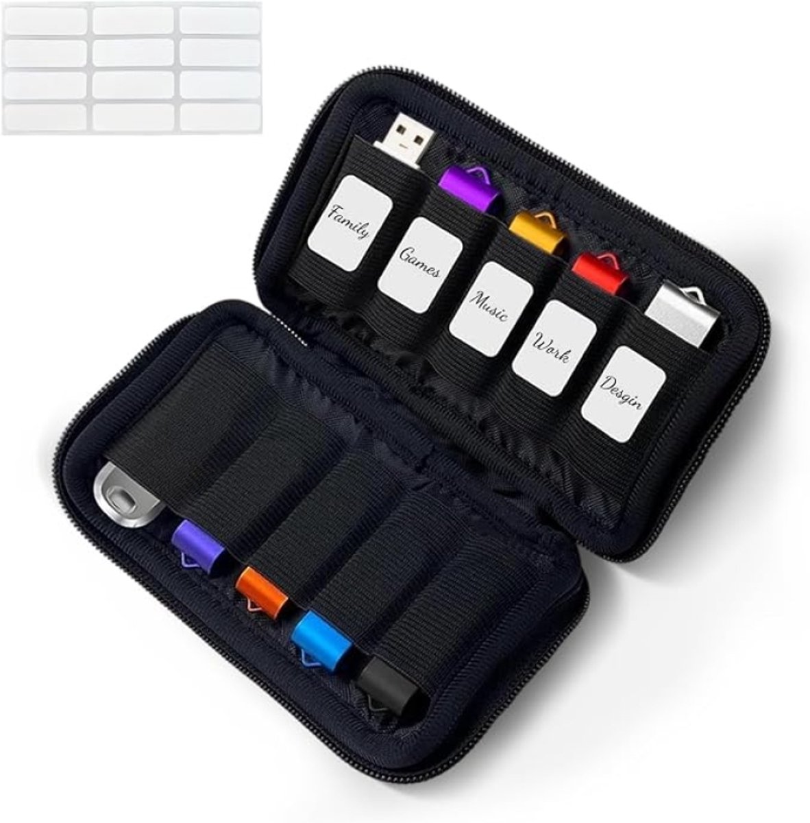 Huis Geluk Elektronica Organizer - Kabelorganizer met 10 Sleuven - Waterdichte Reistas voor USB-Kabels en Accessoires