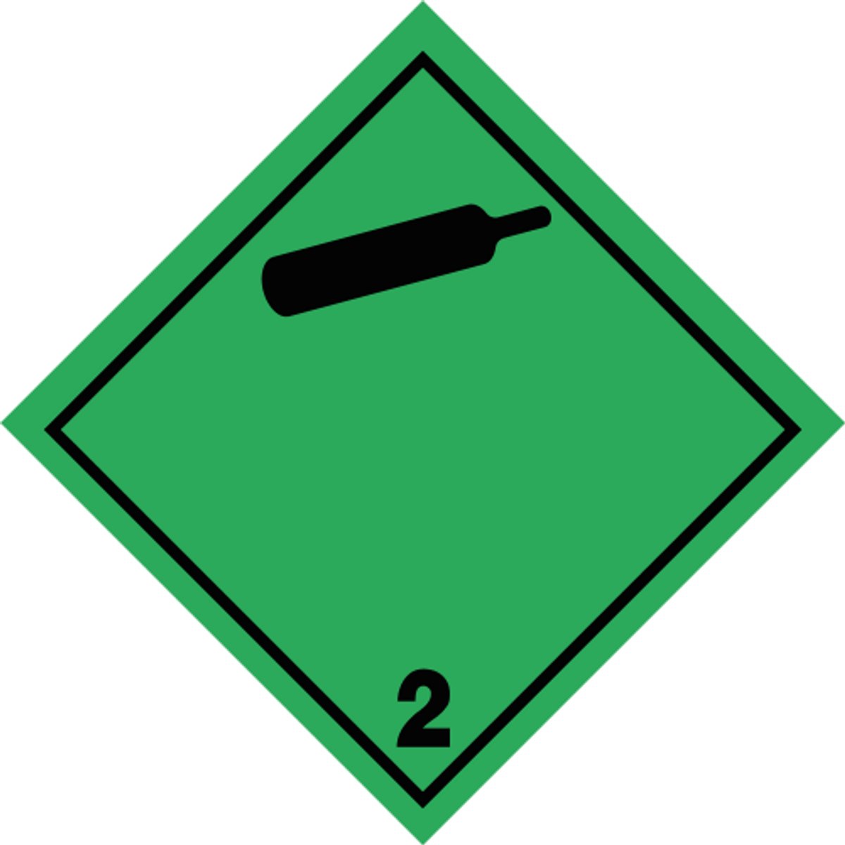 ADR 2.2 sticker niet-brandbaar, niet-giftig gas 200x200 mm - vinyl