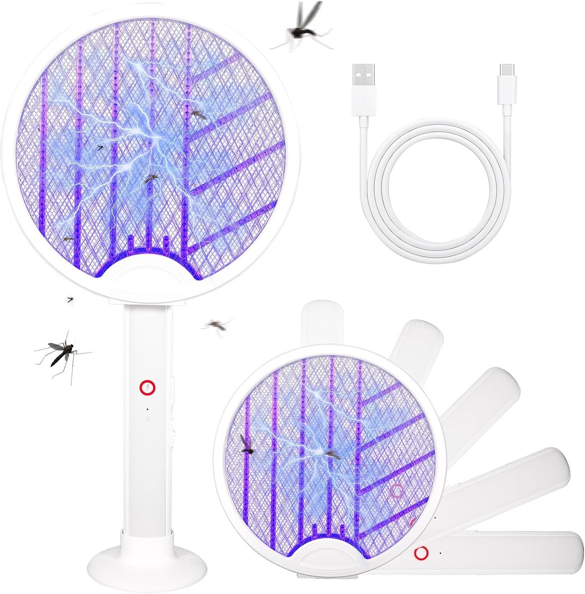 Elektrische Muggenmepper - Zwart - Oplaadbare Muggenmepper met UV Lamp - Voor Binnen en Buiten Gebruik