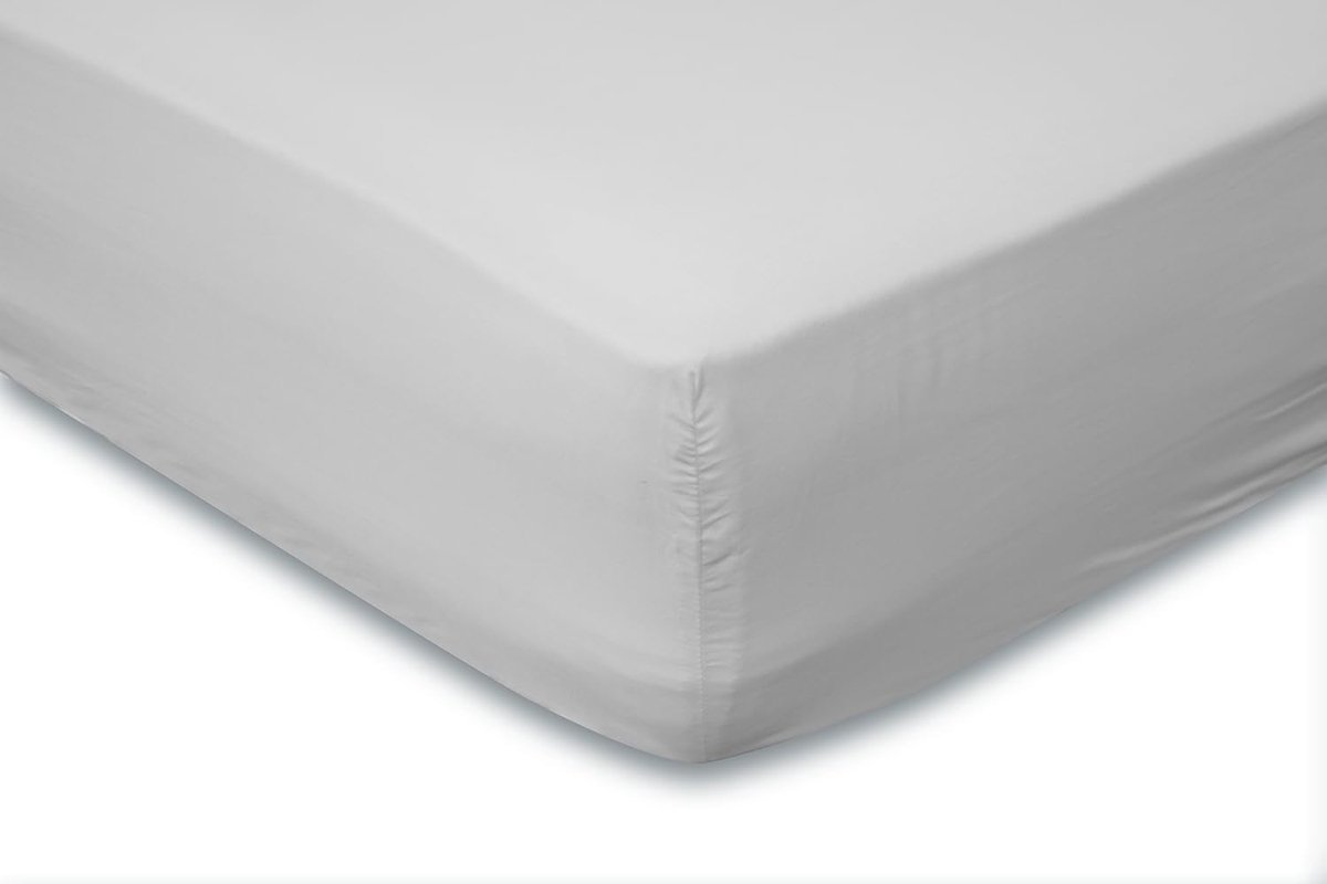 Fitted sheet Cotton Percale 35 cm Corner height - light grey 180x210/220 cm - ShopVlot