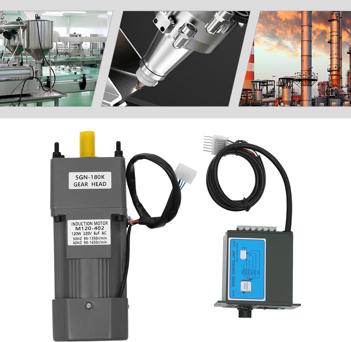 Reductiemotor Met Snelheidsregelaar - 120W - 220V - Aluminiumlegering - Voor Industriële Toepassingen