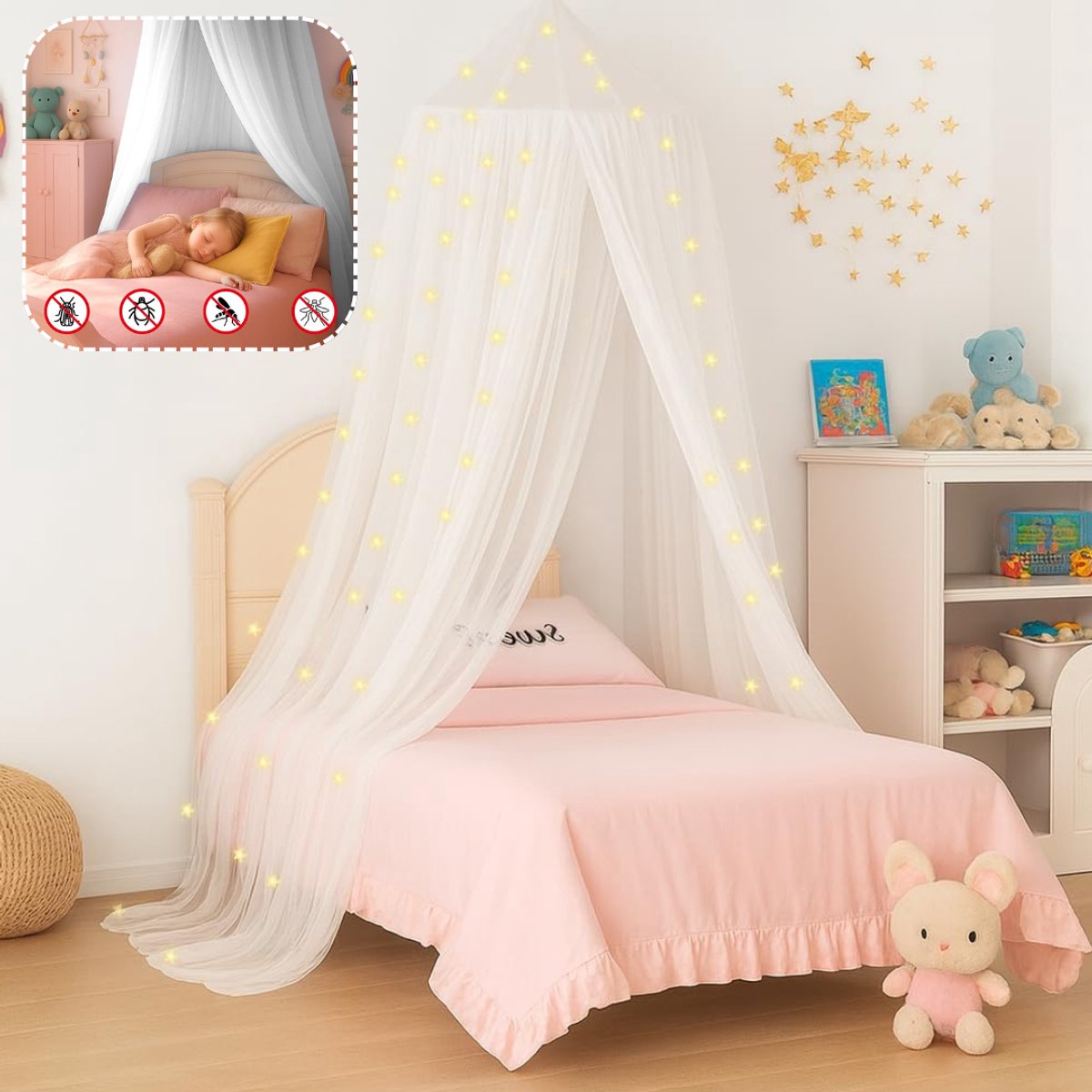 Zavio® Koepel Klamboe - Muggennet Bed - Bescherming Slaap
