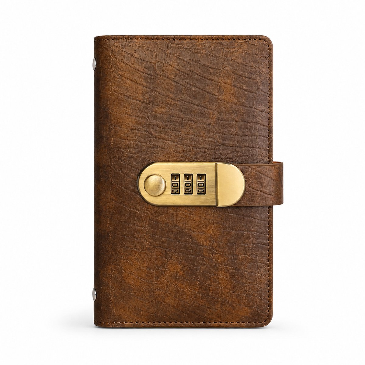 100 Envelope Challenge Binder- Financieel planningsboek met cijferslot -Dubbellaags leer - Spaarpot - Money Planner - Envelope Money Challenge Binder - Geld Sparen - Lichtbruin