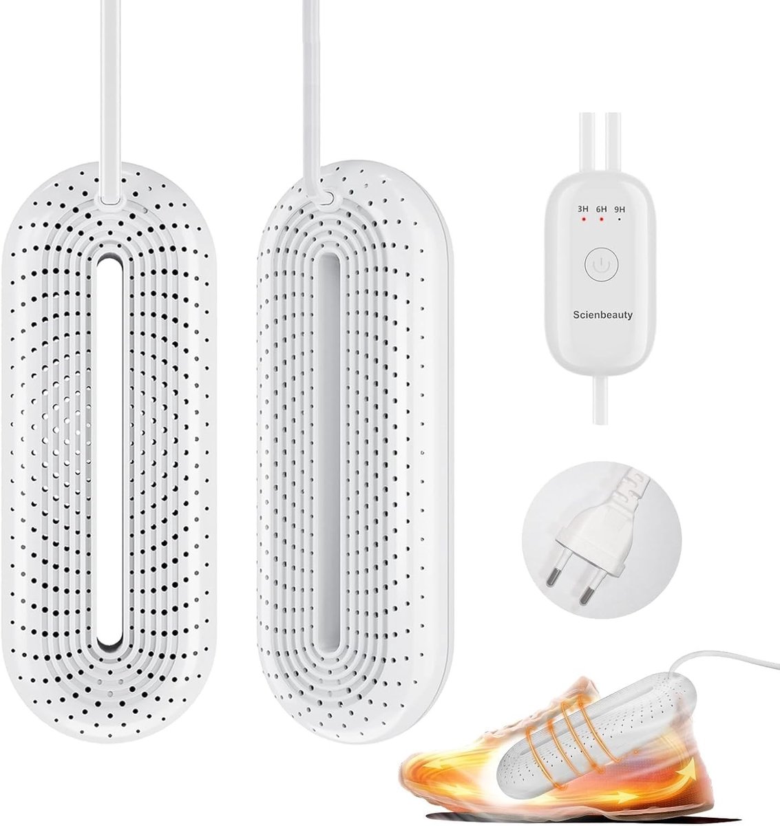 Schoendroger - Wit - Elektrisch - Met 3 Droogstanden en Timer - Voor Schoenen en Accessoires