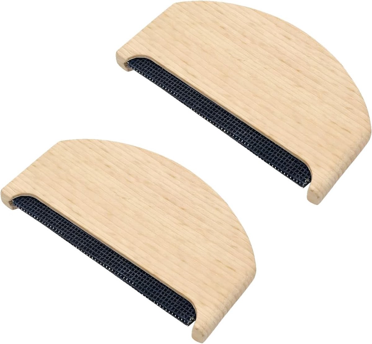 Pluizenverwijderaar - Natuurlijke Houtkleur - 4,5 x 7,8 cm - Beukenhouten Set van 2 Wolkammen voor Fijne Stoffen