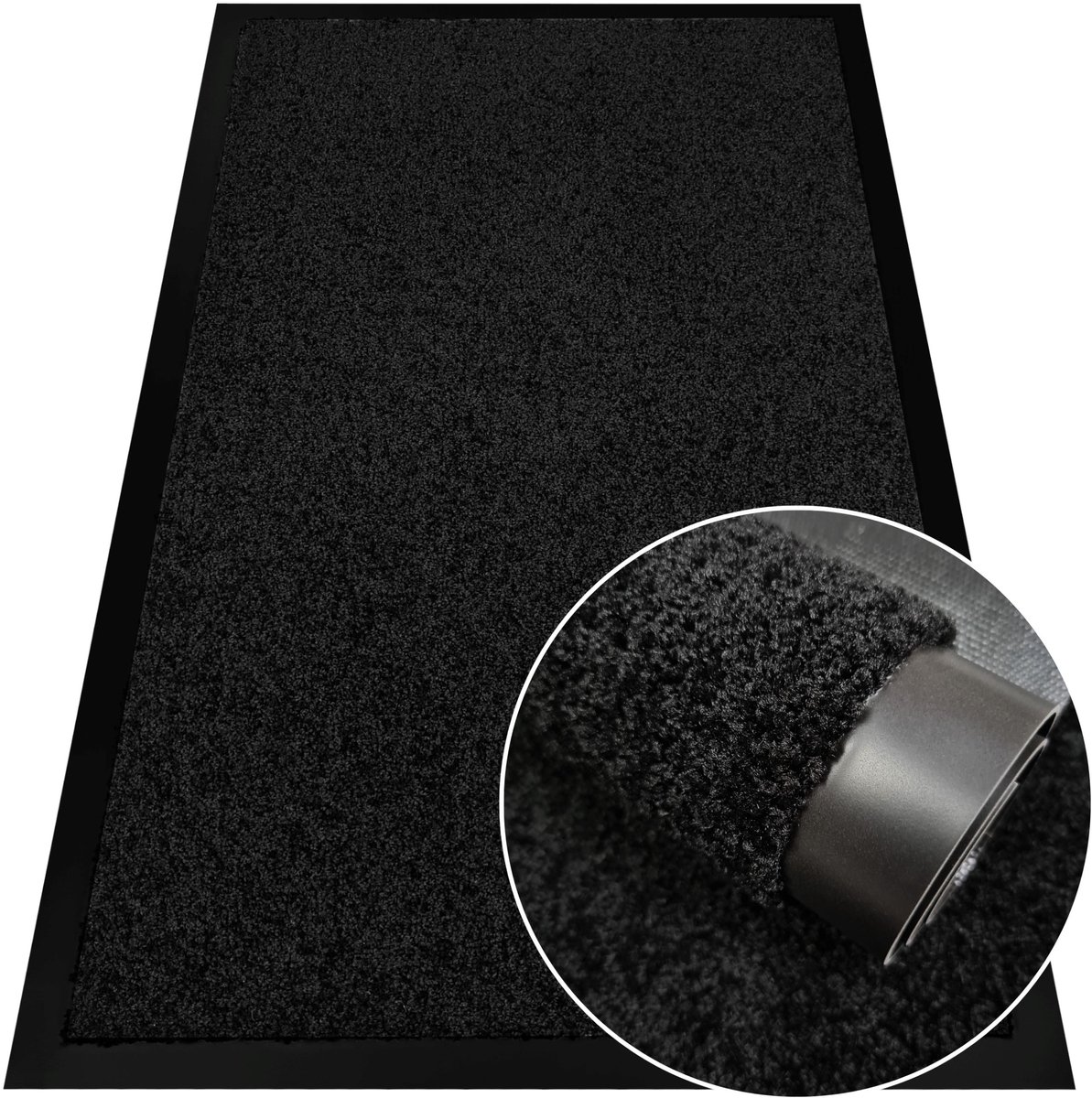 Elegant zwart tapijt 50x80 cm - absorberend en antislip