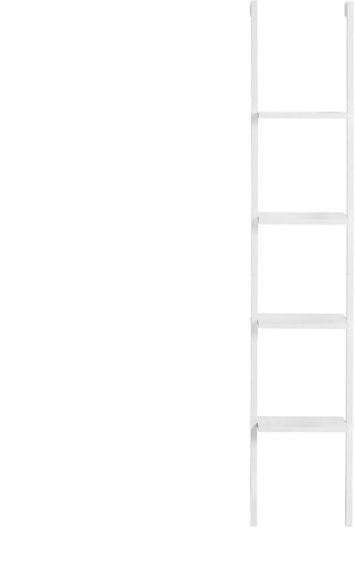 Lege witte ladderplank op een witte achtergrond.