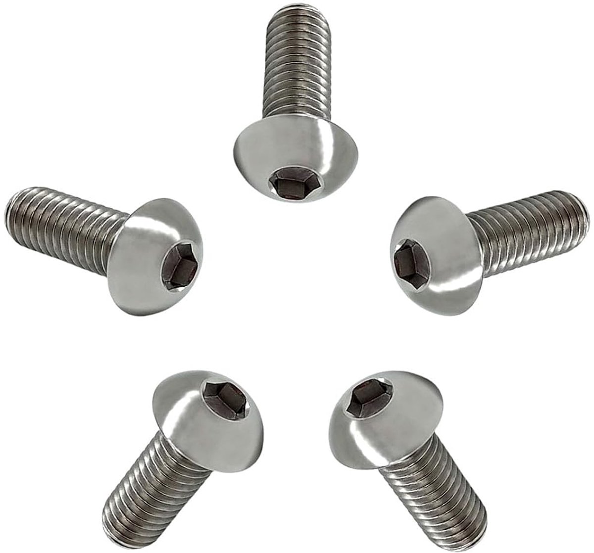 RISON 5pcs Titanium Hex Socket M5 x 10mm Full Thread/Partial Threaded Titanium GR5 Semicircular Head Screw, Flat Head - ShopVlot