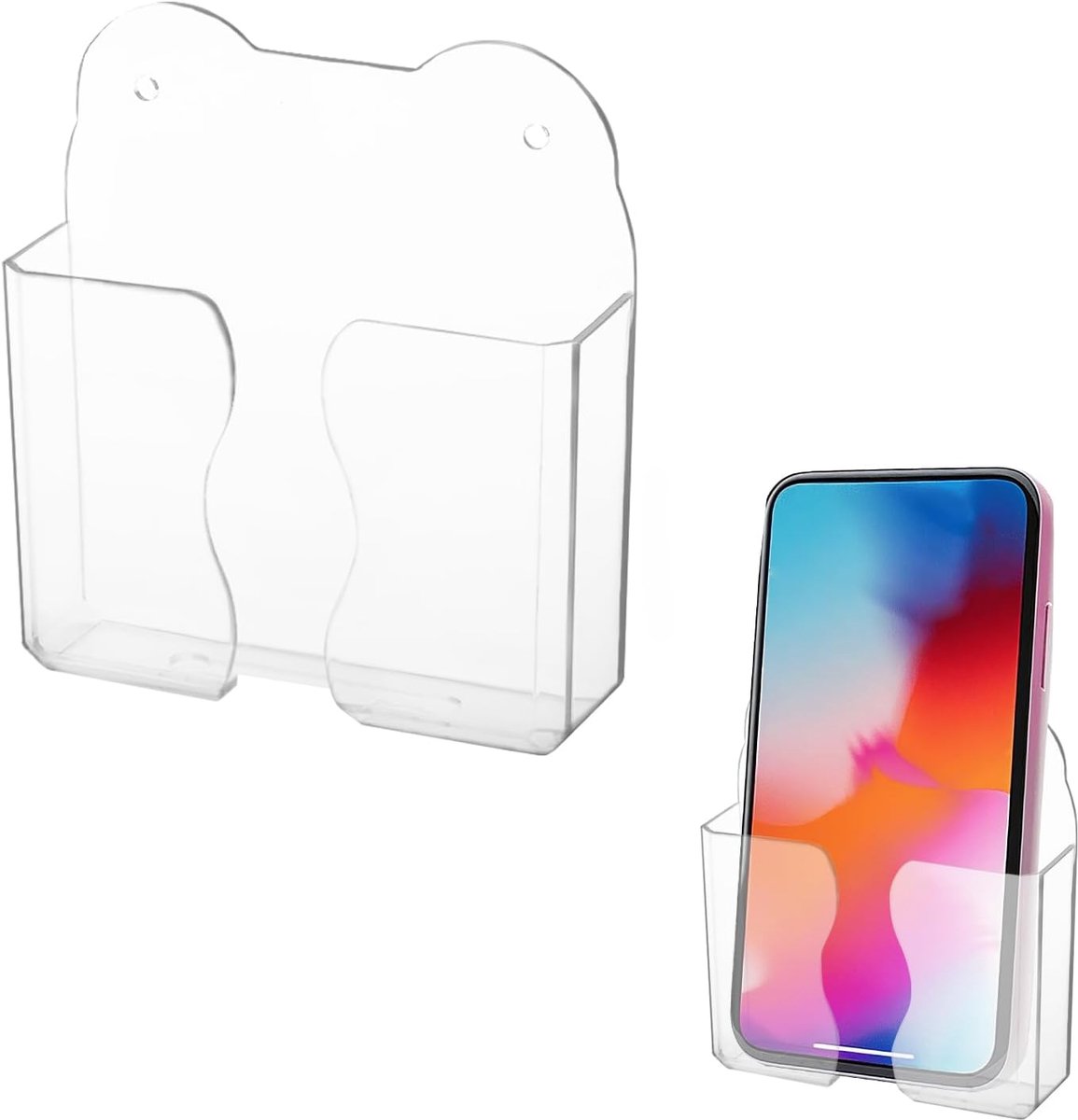 Mobiel houder met kabeldoorvoer - wandmontage - universele compatibiliteit - ideaal voor slaapkamer en woonkamer - ShopVlot