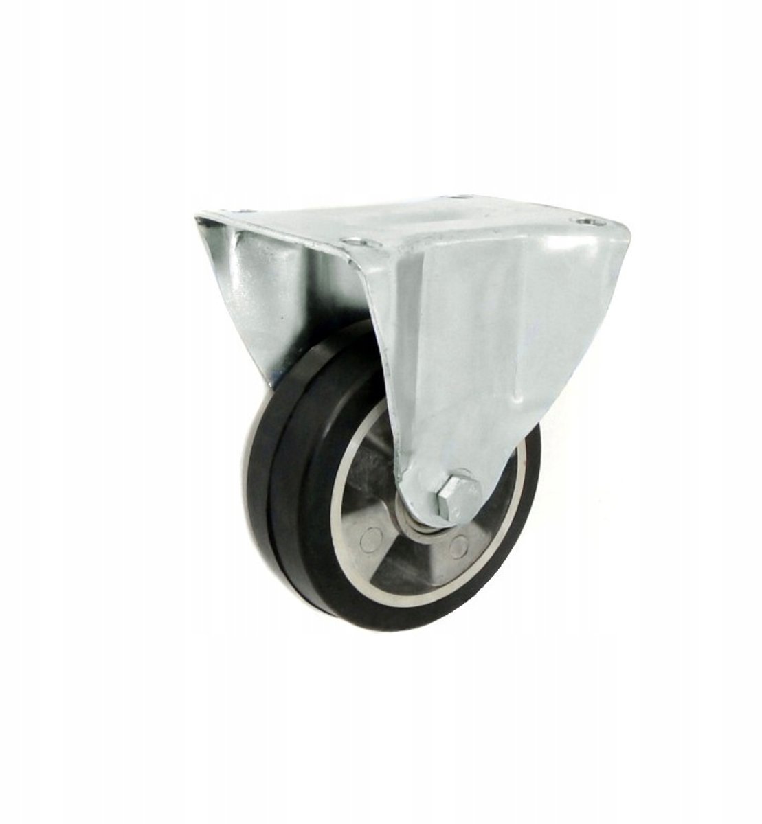Zwenkwiel Aluminium-Rubber 125mm met Vaste Behuizing