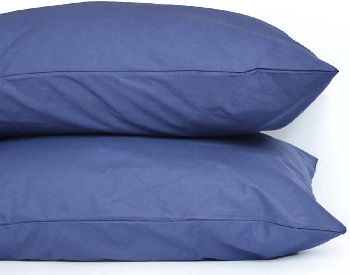 Sloop 50x70 cm - Katoen - Navy blauw - Voor een stijlvolle uitstraling - ShopVlot