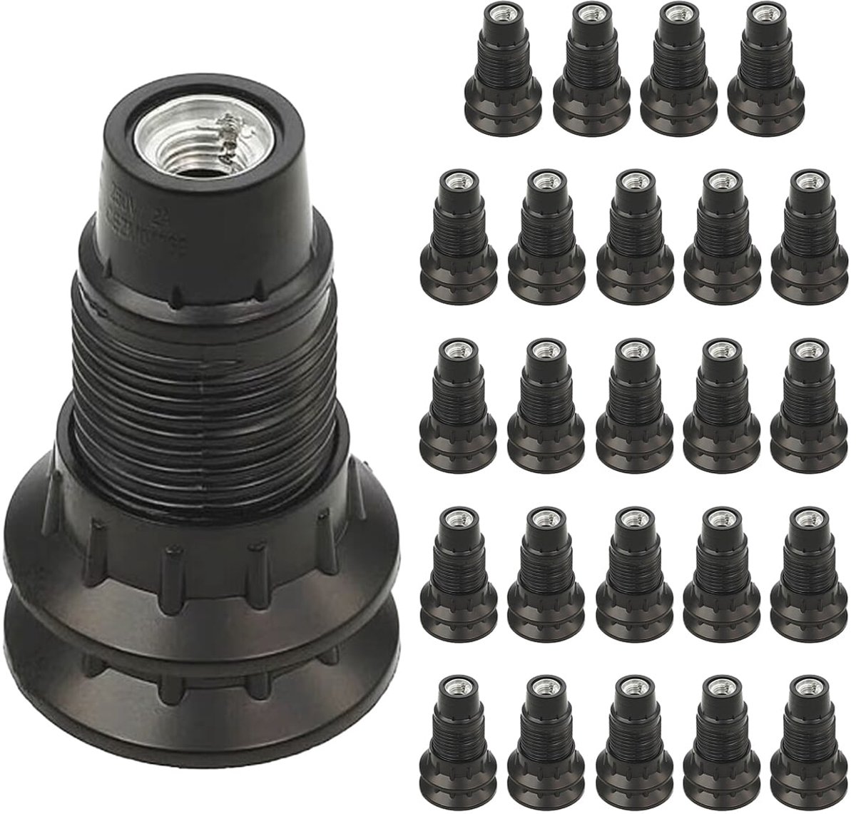 VITO Lamphouder E14 - Zwart - Lamphouder - E14 fitting - 25 stuks