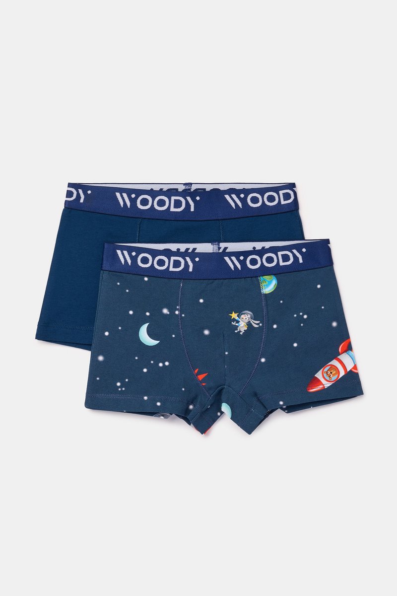 Woody Jongens boxer galaxy print + donke - maat 116/6J