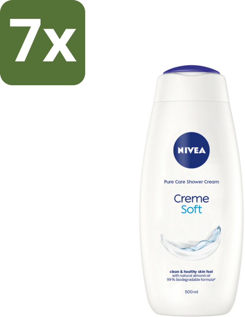 NIVEA - Douchecrème - Zacht - Huidbeschermend - Amandelolie - 500 ml - Bulkverpakking - 7 stuks