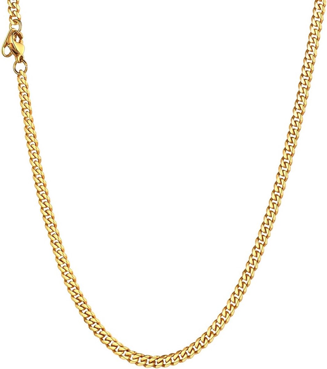 Cuban ketting 3-12mm - zilver/18K goud/zwart - stevig en duurzaam - voor dagelijks gebruik - ShopVlot