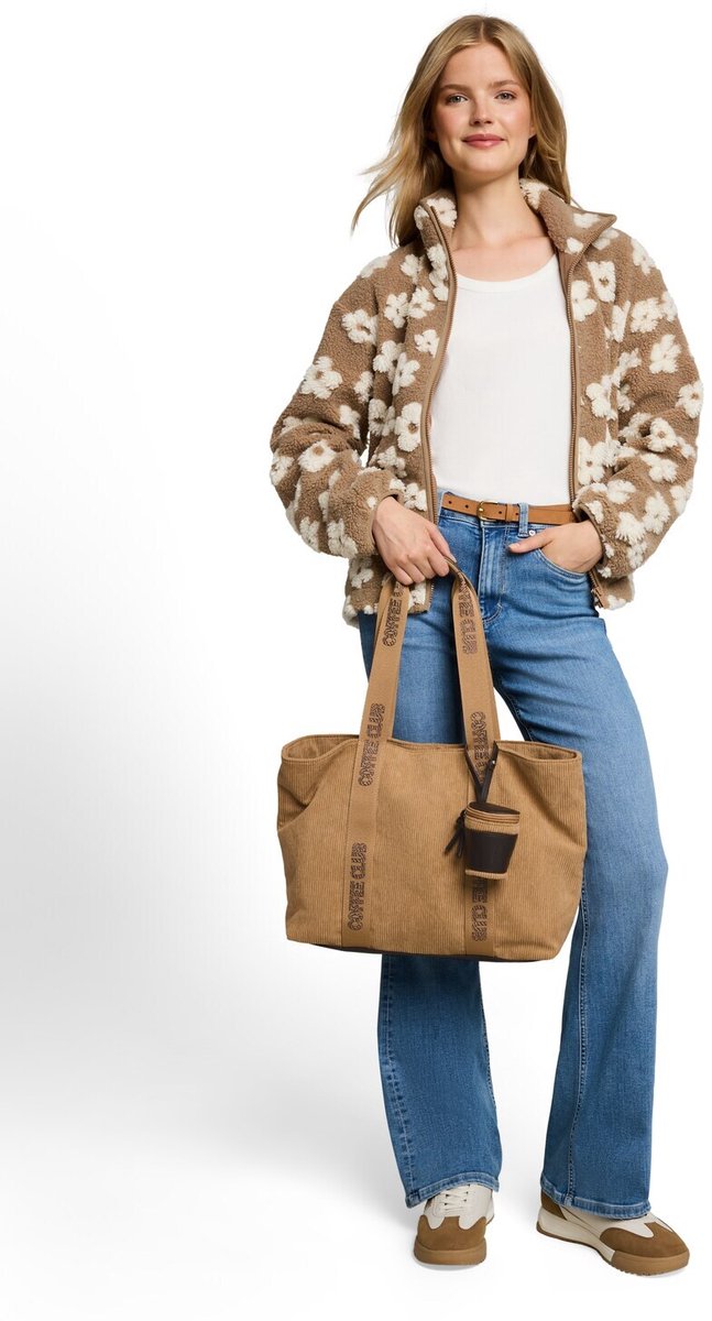 TOM TAILOR shopper Cortini Zip Shopper Camel Lichtbruin