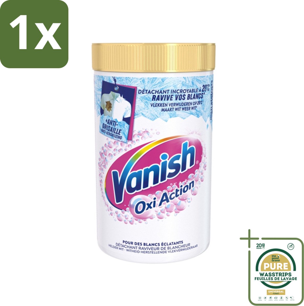 1 x Vanish - Vlekverwijderaar - Oxi Action Whitening Booster - Voor Witte Was - Poeder - 1,41 kg- Witte Was - Vlekken Verwijderen - Anti-vergrijzing - Bleekmiddel - Poeder