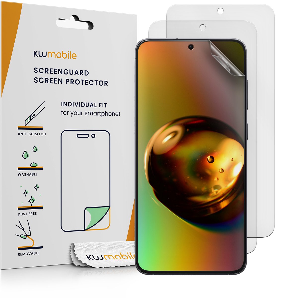kwmobile Set of 3 Screen Protectors Compatible with Samsung Galaxy S25 FE - Anti-Glare Anti-Fingerprint Display Films - Matte