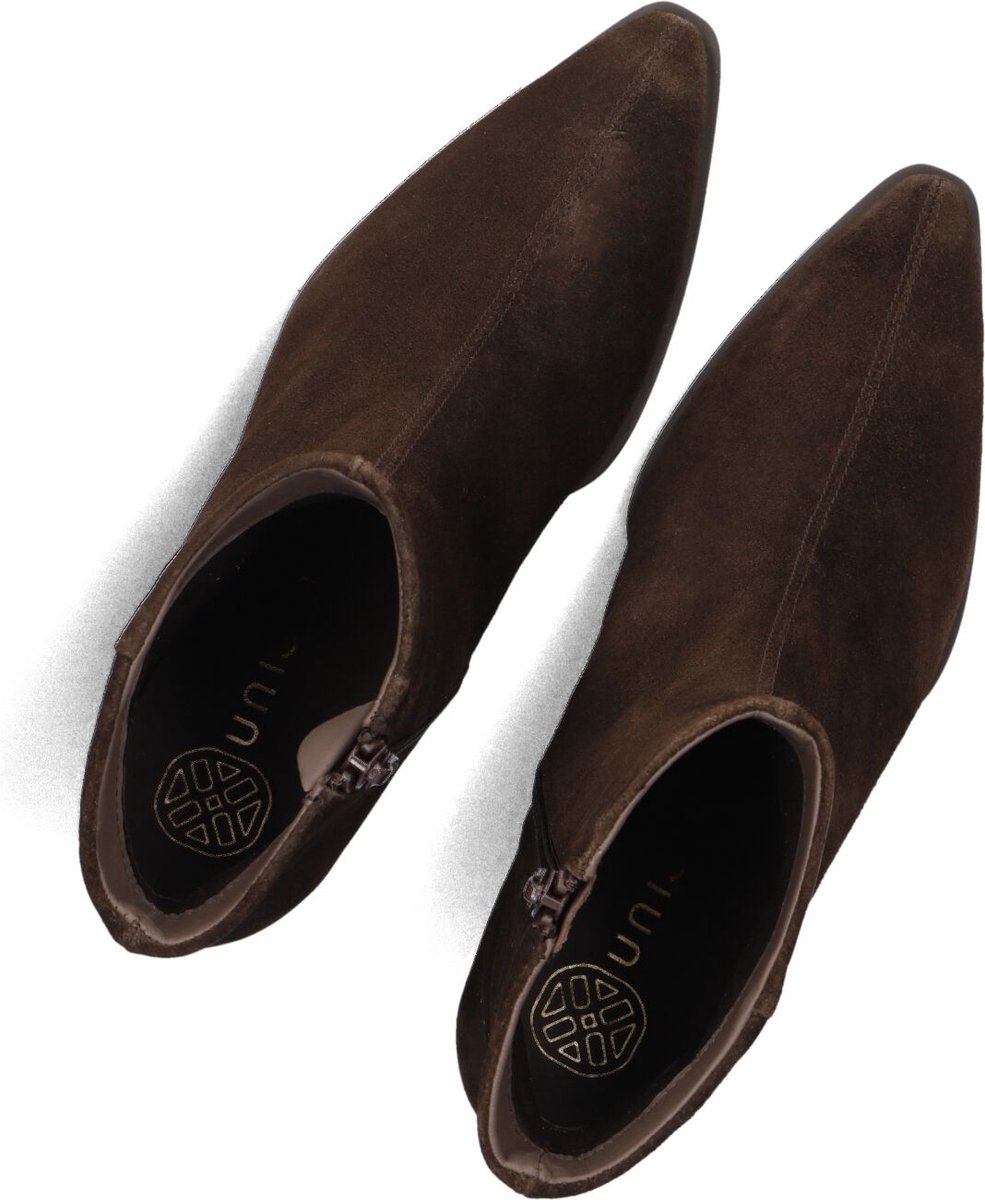 Unisa Lanza Enkellaarsjes - Enkelboots met rits - Dames - Bruin - Maat 38
