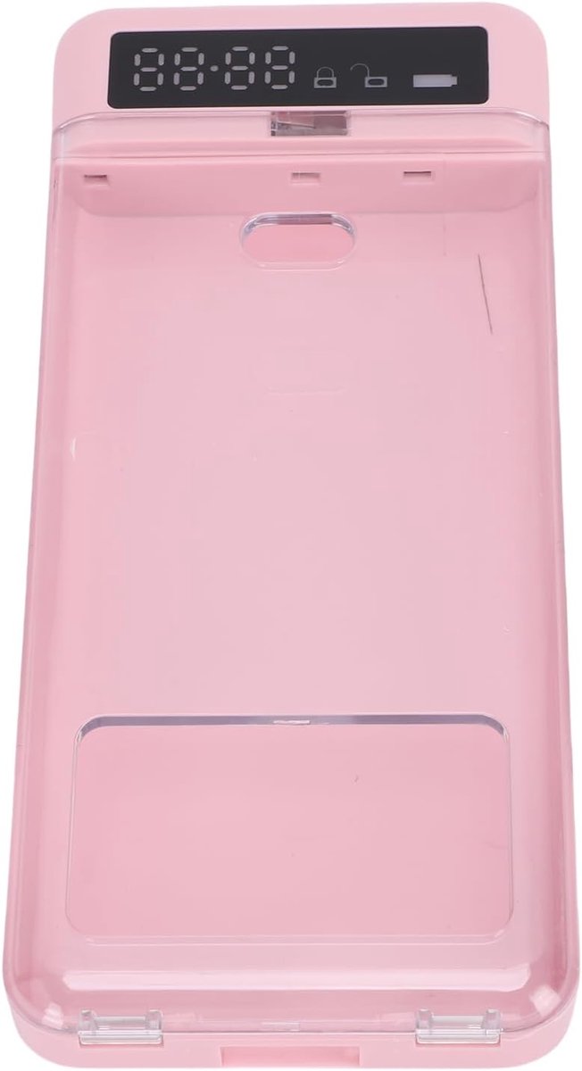 KZQ Zelfcontrole telefoonkluis met transparant deksel - Timer vergrendeling met 300mAh batterij - Voor focus werk en studenten - Roze