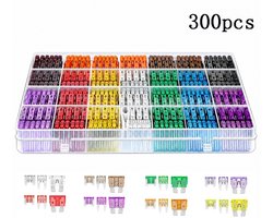 OUYLAF Mini Auto Zekeringen Set 300-delig - micro zekering - Steekzekeringen 2A t/m 40A - auto zekeringen - Autozekeringen set - mini zekeringen auto - Autozekeringen assortiment - Inclusief Zekeringtrekker - Voor Auto's, Vrachtwagens, Boten, Campers