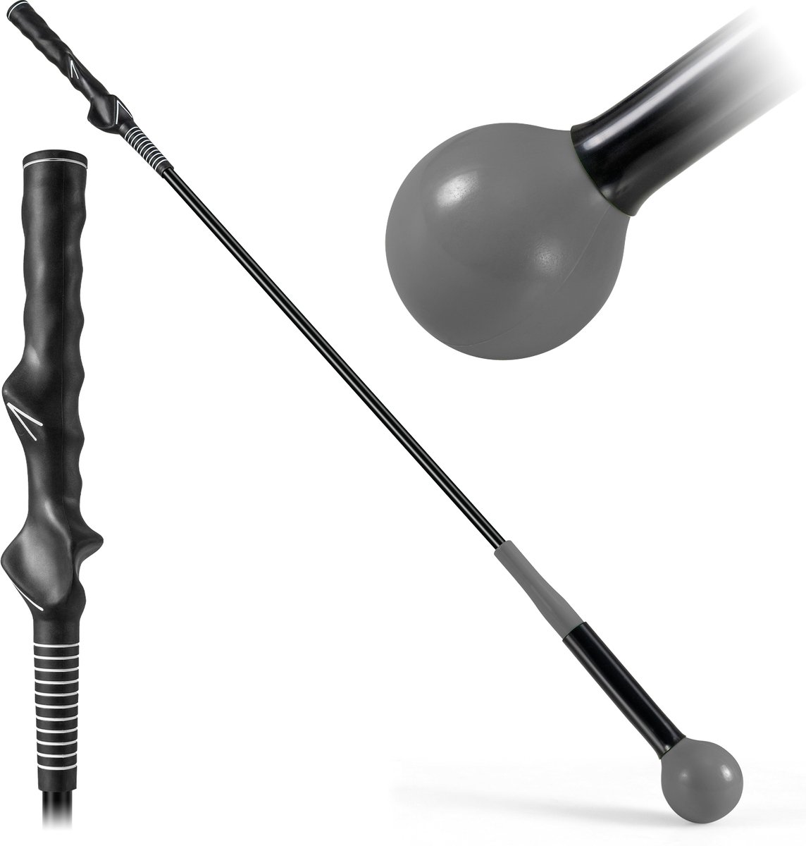 COSTWAY Golf Swing Trainer, 80/100/120 cm golftrainingshulp met gewichtskop, golf-vliegtrainer voor houdingscorrectie, binnen en buiten, golfzwaaitrainer voor beginners, professionals