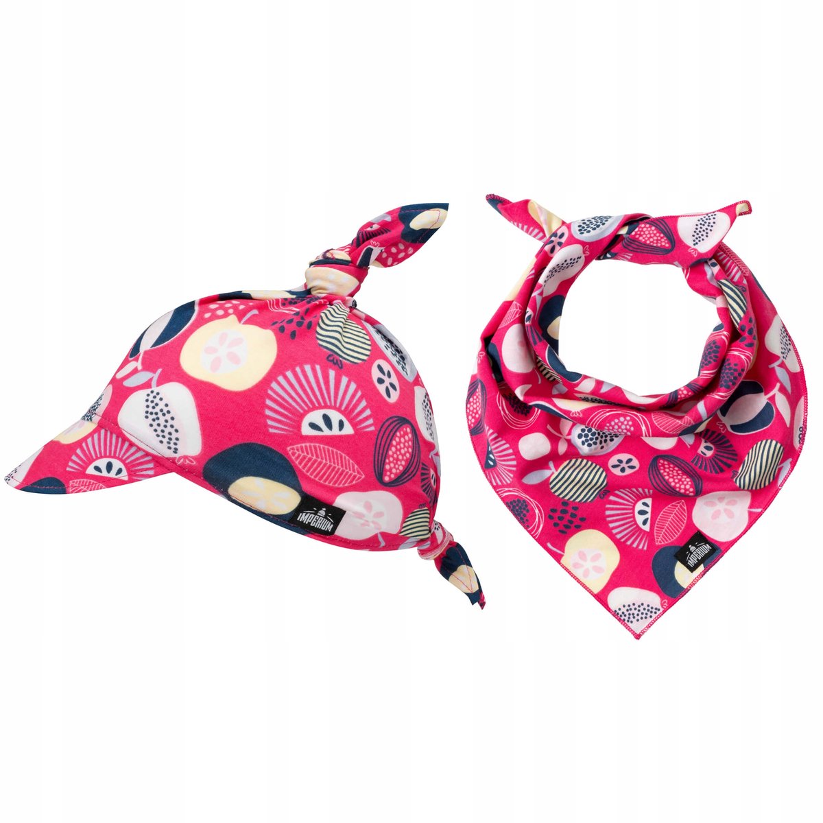 Baby Zonnehoed & Bandana Set - Tropische Vruchten Roze