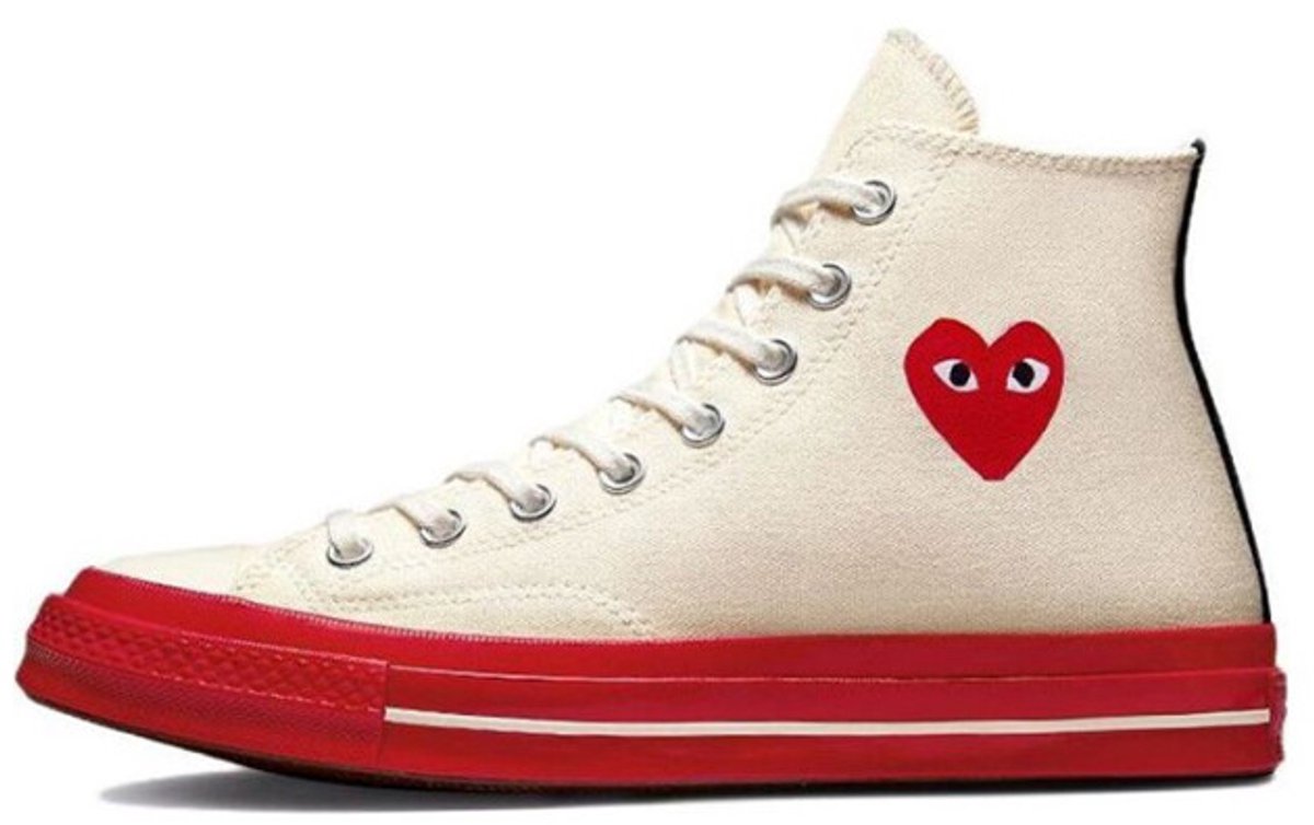 Converse Comme des Garçons - Maat 44 - Beige/Rood - High top - Sneakers Heren