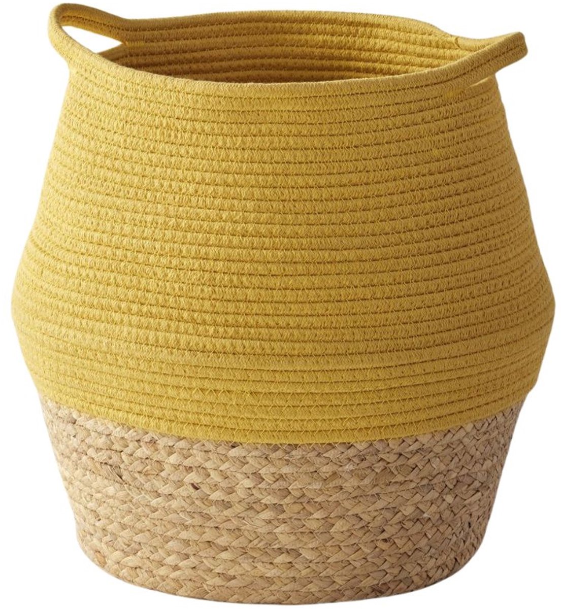 Merkloos Gele Speelgoedmand - Ø 30 cm - Jute & Waterhyacint