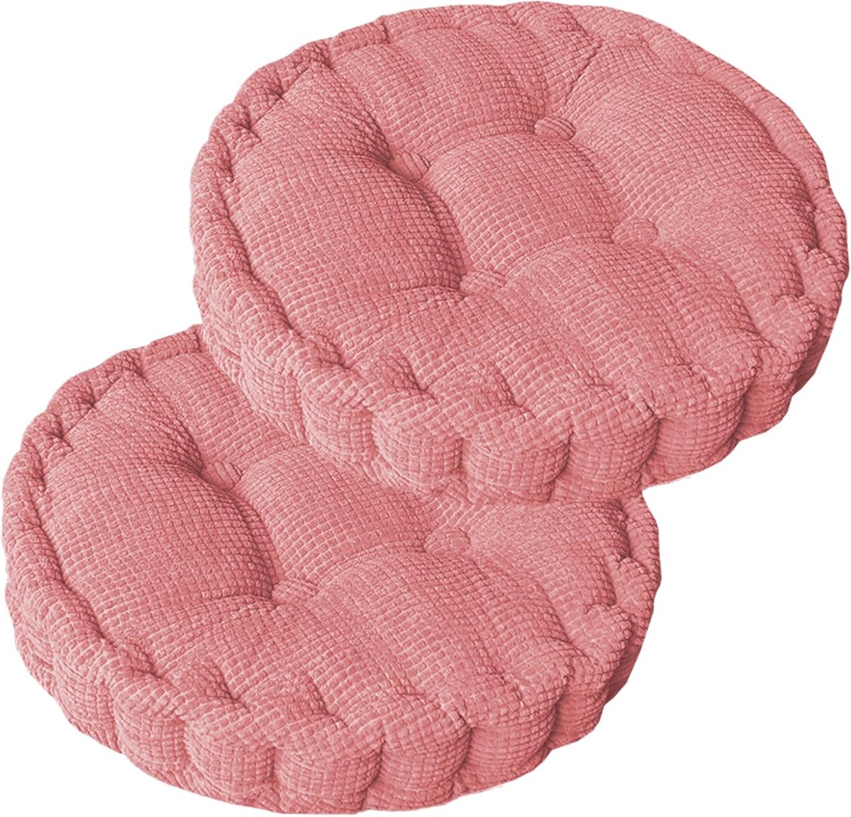 Zitkussen set van 2 - 40 x 40 cm - Katoen - Dikke vloerkussen voor binnen en buiten gebruik - ShopVlot