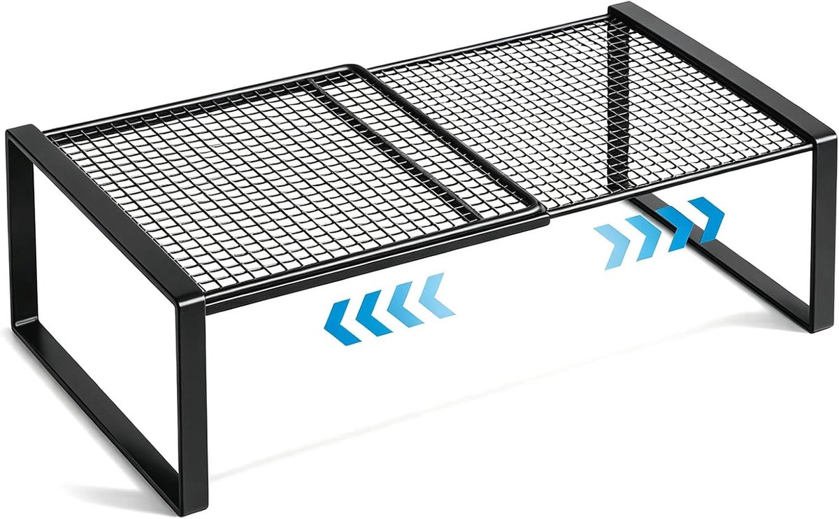 Verstelbare kastplanken 35cm - uitvouwbare planken - zwart - ideaal voor keuken en badkamer - ShopVlot
