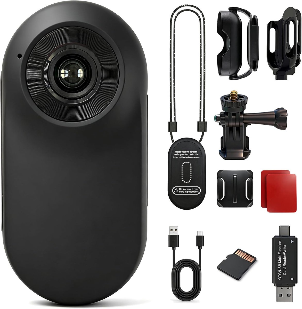 Mini Actiecamera - Raafzwart - 6,4 x 3 x 2 cm - Magnetische Bodycam met 1080P HD - Voor Avonturiers en Huisdieren
