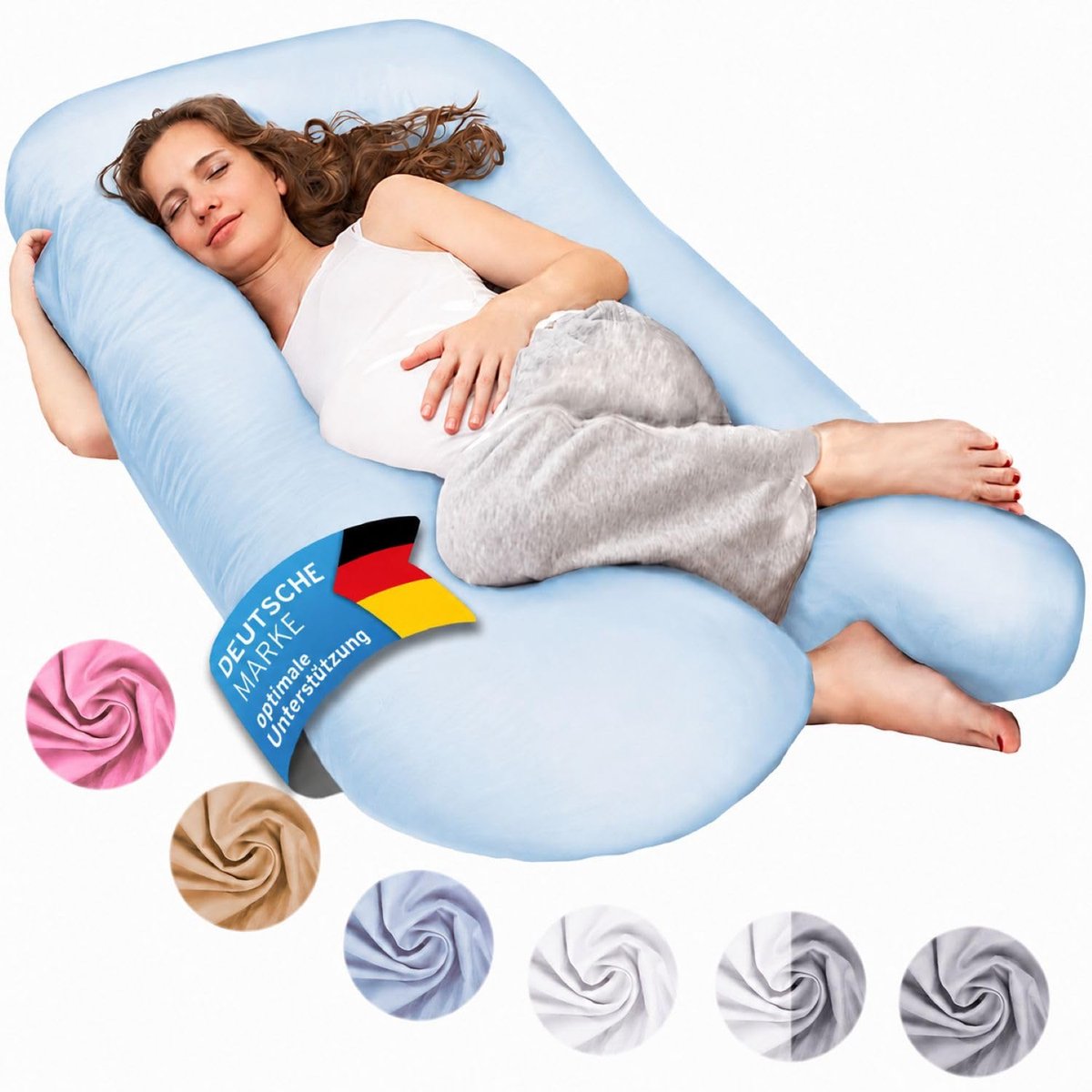 Zwangerschapskussen U-Vorm 150 x 80 cm - Zijslaperkussen - Comfortabel - Ondersteuning tijdens de zwangerschap - ShopVlot